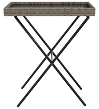 Tabletttisch Klappbar Grau 65x40x75 cm Poly Rattan