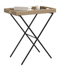 Tabletttisch Klappbar Beige 65x40x75 cm Poly Rattan