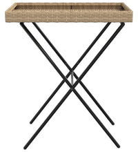 Tabletttisch Klappbar Beige 65x40x75 cm Poly Rattan