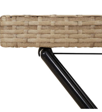 Tabletttisch Klappbar Beige 65x40x75 cm Poly Rattan