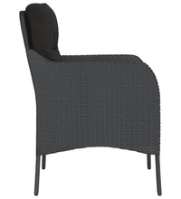 Gartenstühle mit Kissen 2 Stk. Schwarz Poly Rattan