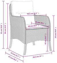 Gartenstühle mit Kissen 2 Stk. Schwarz Poly Rattan