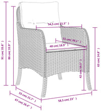 Gartenstühle mit Kissen 2 Stk. Braun Poly Rattan