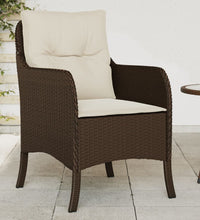 Gartenstühle mit Kissen 2 Stk. Braun Poly Rattan