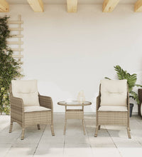 Gartenstühle mit Kissen 2 Stk. Beige Poly Rattan