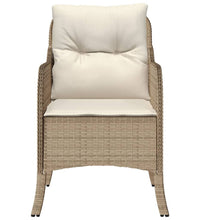 Gartenstühle mit Kissen 2 Stk. Beige Poly Rattan