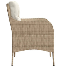 Gartenstühle mit Kissen 2 Stk. Beige Poly Rattan