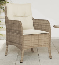 Gartenstühle mit Kissen 2 Stk. Beige Poly Rattan