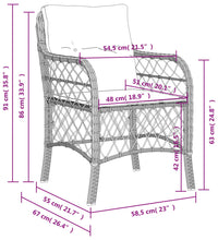 Gartenstühle mit Kissen 2 Stk. Schwarz Poly Rattan