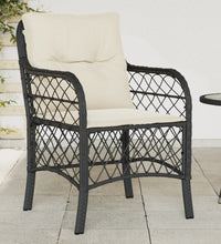 Gartenstühle mit Kissen 2 Stk. Schwarz Poly Rattan