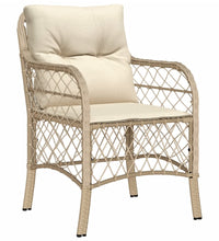 Gartenstühle mit Kissen 2 Stk. Beige Poly Rattan