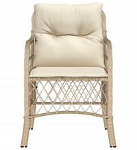 Gartenstühle mit Kissen 2 Stk. Beige Poly Rattan