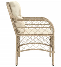 Gartenstühle mit Kissen 2 Stk. Beige Poly Rattan