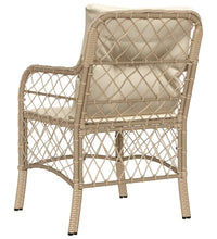 Gartenstühle mit Kissen 2 Stk. Beige Poly Rattan