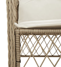 Gartenstühle mit Kissen 2 Stk. Beige Poly Rattan