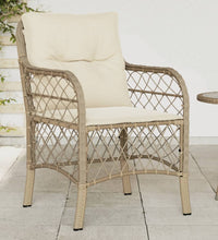 Gartenstühle mit Kissen 2 Stk. Beige Poly Rattan