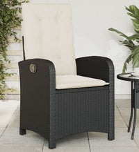 Gartensessel mit Kissen 2 Stk. Verstellbar Schwarz Poly Rattan