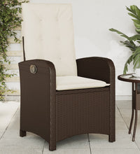 Gartensessel mit Kissen 2 Stk. Verstellbar Braun Poly Rattan