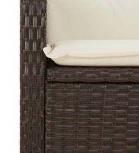 Gartensessel mit Kissen 2 Stk. Verstellbar Braun Poly Rattan