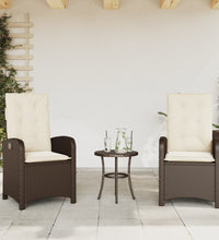 Gartensessel mit Kissen 2 Stk. Verstellbar Braun Poly Rattan