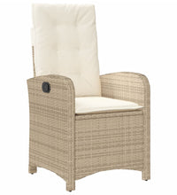 Gartensessel mit Kissen 2 Stk. Verstellbar Beige Poly Rattan