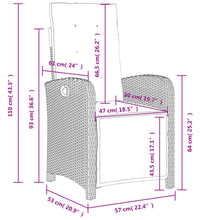 Gartensessel mit Fußteil Verstellbar Braun Poly Rattan