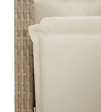 Gartensessel mit Fußteil Verstellbar Beige Poly Rattan