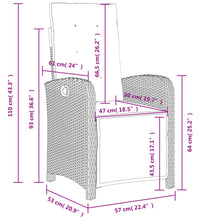 Gartensessel mit Fußteil 2 Stk. Verstellbar Poly Rattan