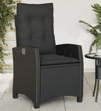 Gartensessel mit Kissen 2 Stk. Verstellbar Schwarz Poly Rattan