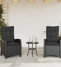 Gartensessel mit Kissen 2 Stk. Verstellbar Schwarz Poly Rattan