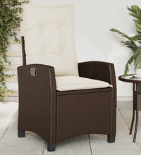 Gartensessel mit Kissen 2 Stk. Verstellbar Braun Poly Rattan