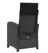 Gartensessel mit Fußteil 2 Stk. Verstellbar Schwarz Poly Rattan