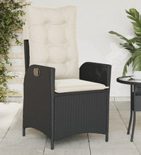 Gartensessel mit Kissen 2 Stk. Verstellbar Schwarz Poly Rattan