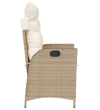 Gartensessel mit Kissen 2 Stk. Verstellbar Beige Poly Rattan