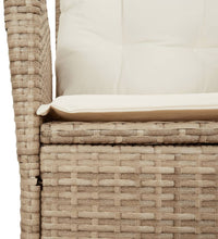 Gartensessel mit Kissen 2 Stk. Verstellbar Beige Poly Rattan