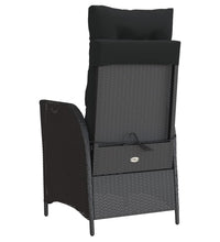 Gartensessel mit Fußteil 2 Stk. Verstellbar Schwarz Poly Rattan