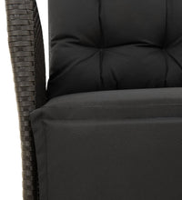 Gartensessel mit Fußteil 2 Stk. Verstellbar Schwarz Poly Rattan