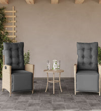 Gartensessel mit Fußteil 2 Stk. Verstellbar Poly Rattan