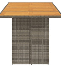 Gartentisch mit Akazienholz-Platte Grau 190x80x74cm Poly Rattan