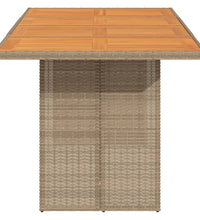 Gartentisch mit Akazienholz-Platte 190x80x74 cm Poly Rattan