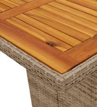 Gartentisch mit Akazienholz-Platte 190x80x74 cm Poly Rattan