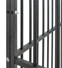 Hundelaufstall 8-tlg. Schwarz Verzinkter Stahl