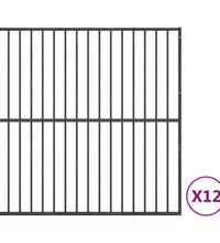 Hundelaufstall 12-tlg. Schwarz Verzinkter Stahl