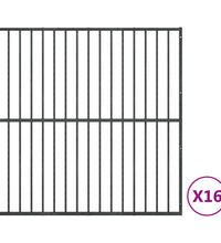 Hundelaufstall 16-tlg. Schwarz Verzinkter Stahl