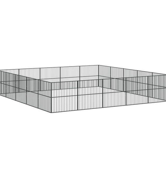 Hundelaufstall 20-tlg. Schwarz Verzinkter Stahl