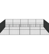 Hundelaufstall 20-tlg. Schwarz Verzinkter Stahl
