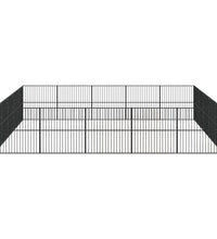 Hundelaufstall 20-tlg. Schwarz Verzinkter Stahl