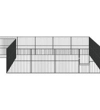 Hundelaufstall 20-tlg. Schwarz Verzinkter Stahl