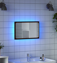 LED-Badspiegel Braun Eichen-Optik 60x8,5x38 cm Holzwerkstoff