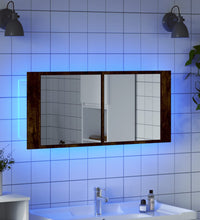 LED-Spiegelschrank Räuchereiche 100x12x45 cm